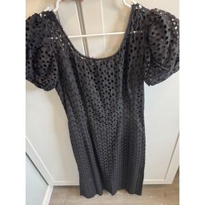 Jonathan Logan 1960s Vintage‎ Black Eyelet Dresss M